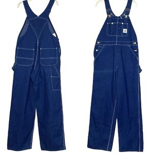 Carhartt Denim Overalls Men's 34 x 30 Carpenter Bib Utility Farmer Workwear